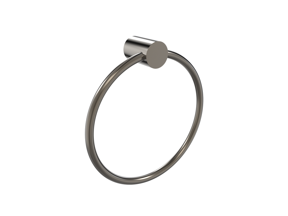 PAR Taps Lugano Towel Ring Holder - Brushed Gunmetal (E22.031.1.24)