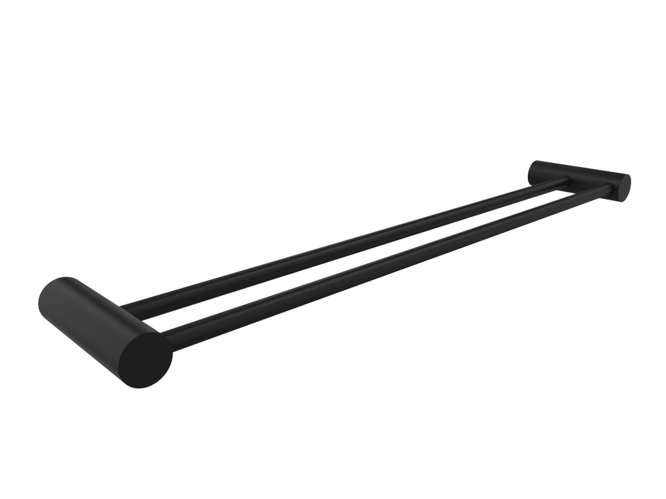 PAR Taps Lugano Towel Rail Double 800mm - Matt Black (E22.072.2.34)