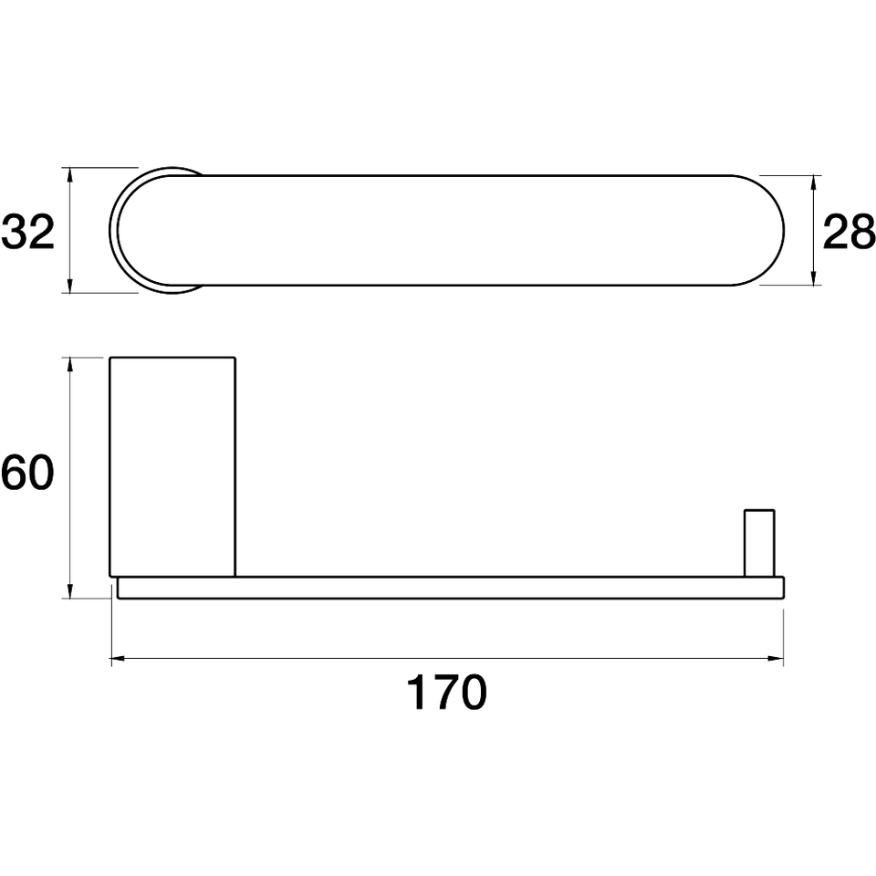 PAR Taps Lava Toilet Roll Holder technical drawing (E23.051.1)
