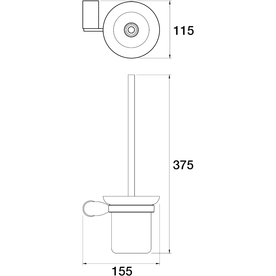 PAR Taps Lava Toilet Brush Holder technical drawing (E23.052.1)