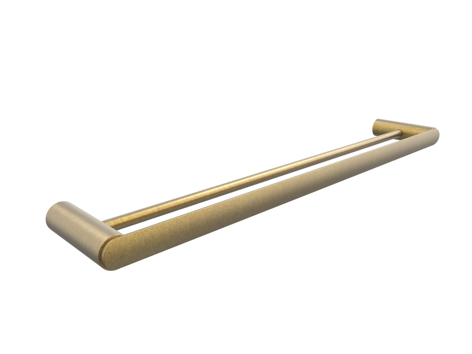 PAR Taps Lava Towel Rail Double 800mm - Rumbled Brass (E23.072.2.40)