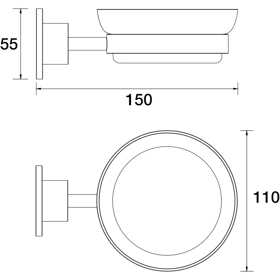 PAR Taps Portsea Soap Dish technical drawing (E29.121.1)