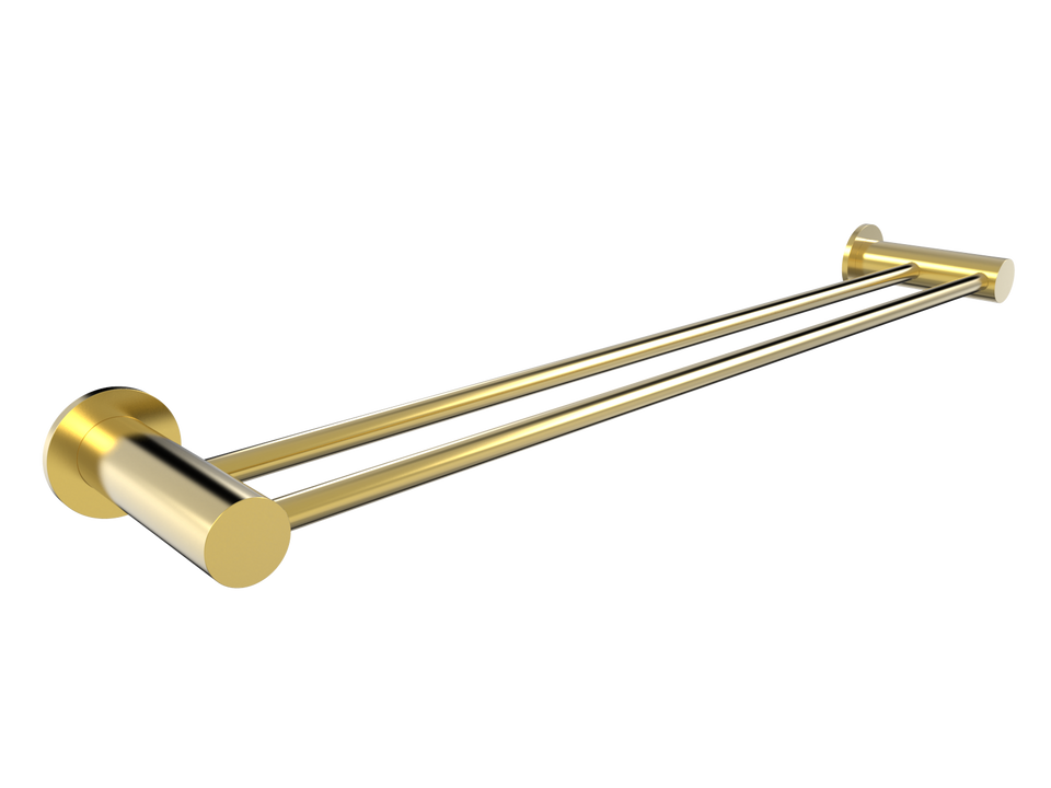 PAR Taps Portsea Towel Rail Double 800mm - 23k Brushed Gold (E29.172.2.12)