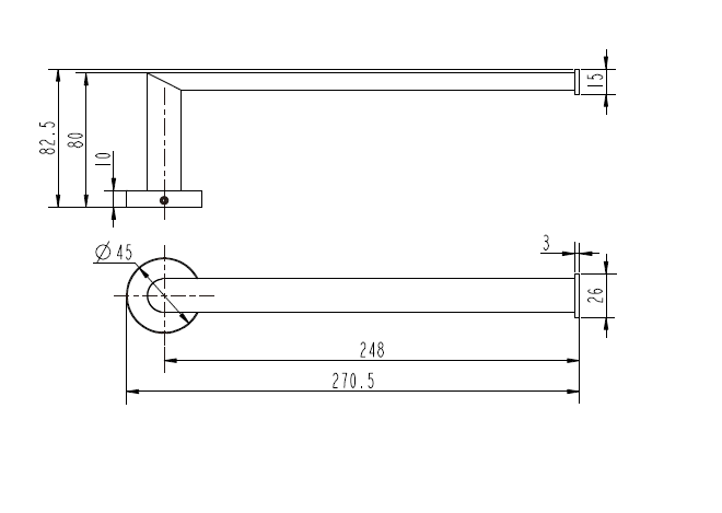 Modern National Eva Towel Holder technical drawing (EVA60-1)