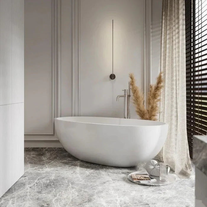 1530*770*555mm Olivia Oval Bathtub Freestanding Acrylic Gloss White Bath tub