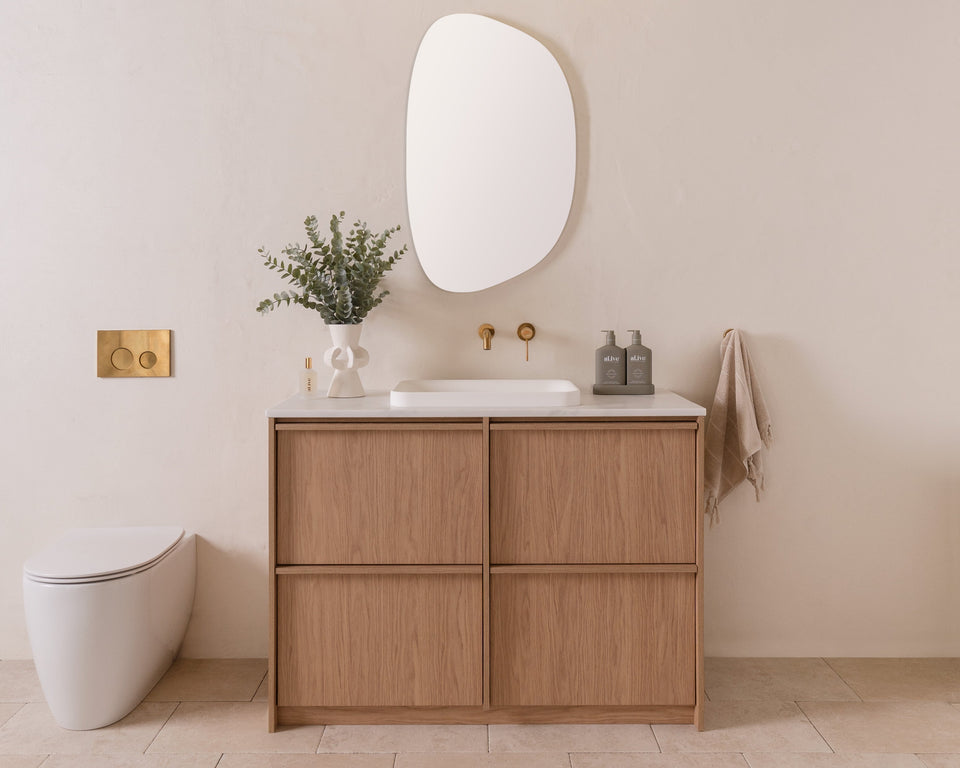 ADP Eli Floor Mount Vanity - 1200mm Left Bowl (ELIFAW1200WKLSS)