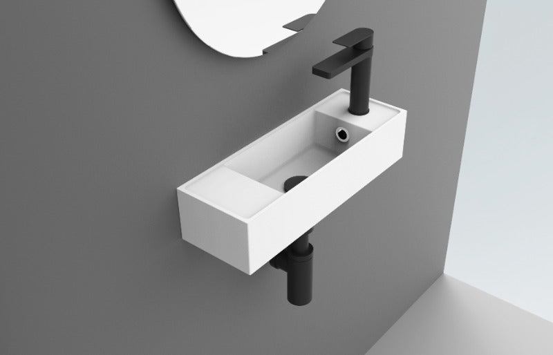 ADP Eon Wall Basin 1 Tap Hole Matte White 450x150x100mm