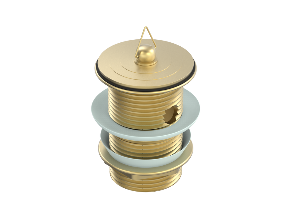 PAR Taps Universal Waste 40mm Standard Overflow - Brushed Brass (F11.021.2.41)