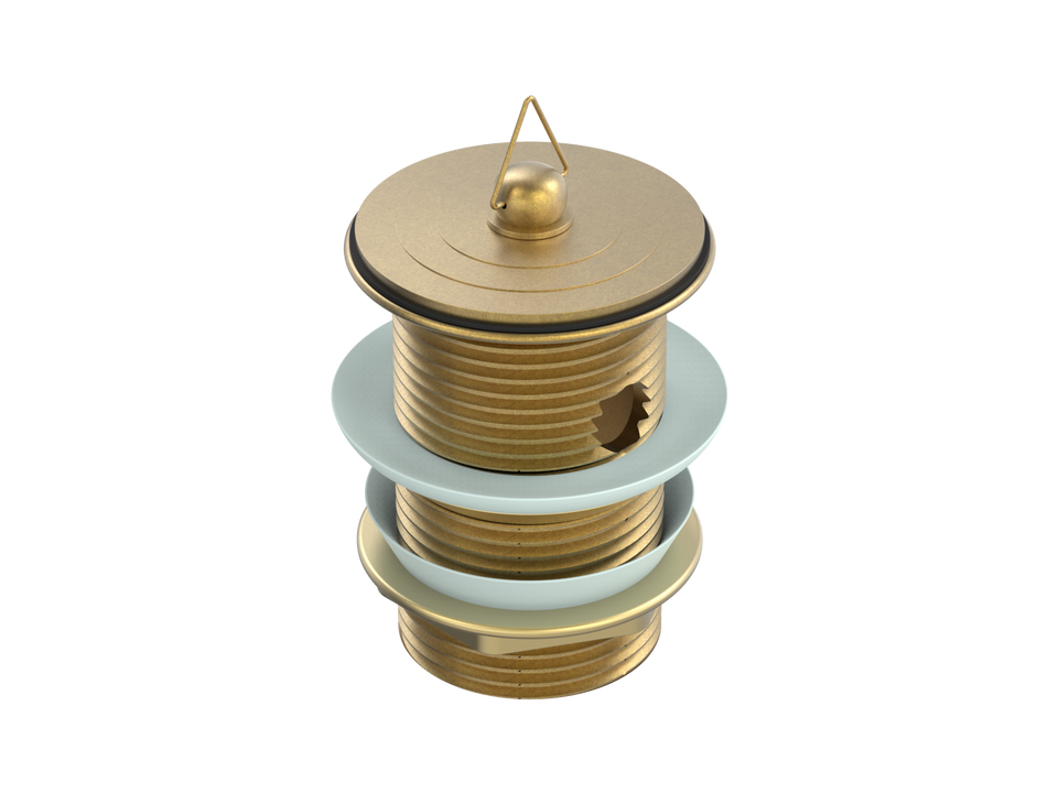 PAR Taps Universal Waste 40mm Standard Overflow - Rumbled Brass (F11.021.2.40)