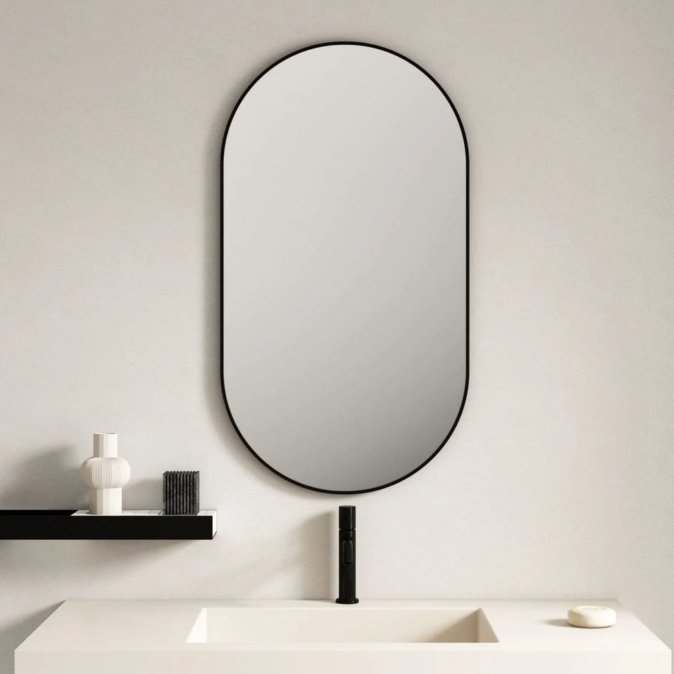 Aluminum Framed 500mm Oval Mirror –