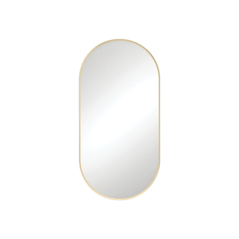 Empire Urban Brass Framed Pill Oval Shaped Mirror 450 x 900mm