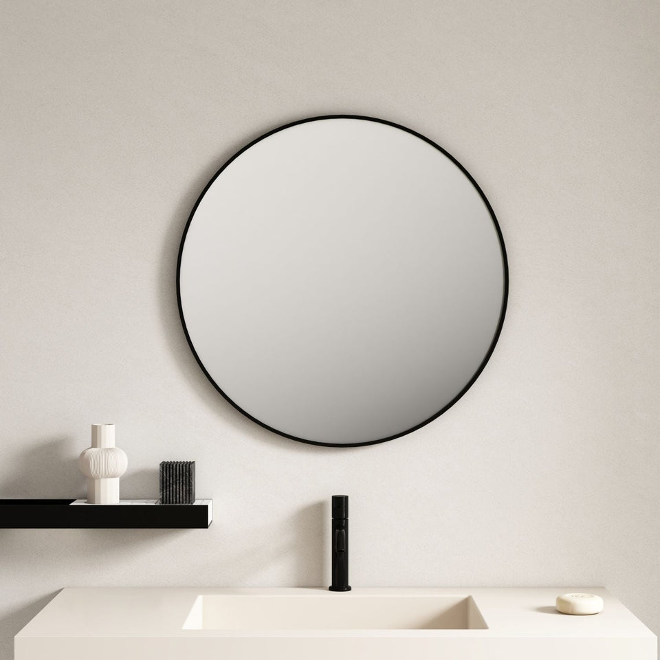 Aluminum Framed Round Mirror - FMR-60_75_90-MB_1