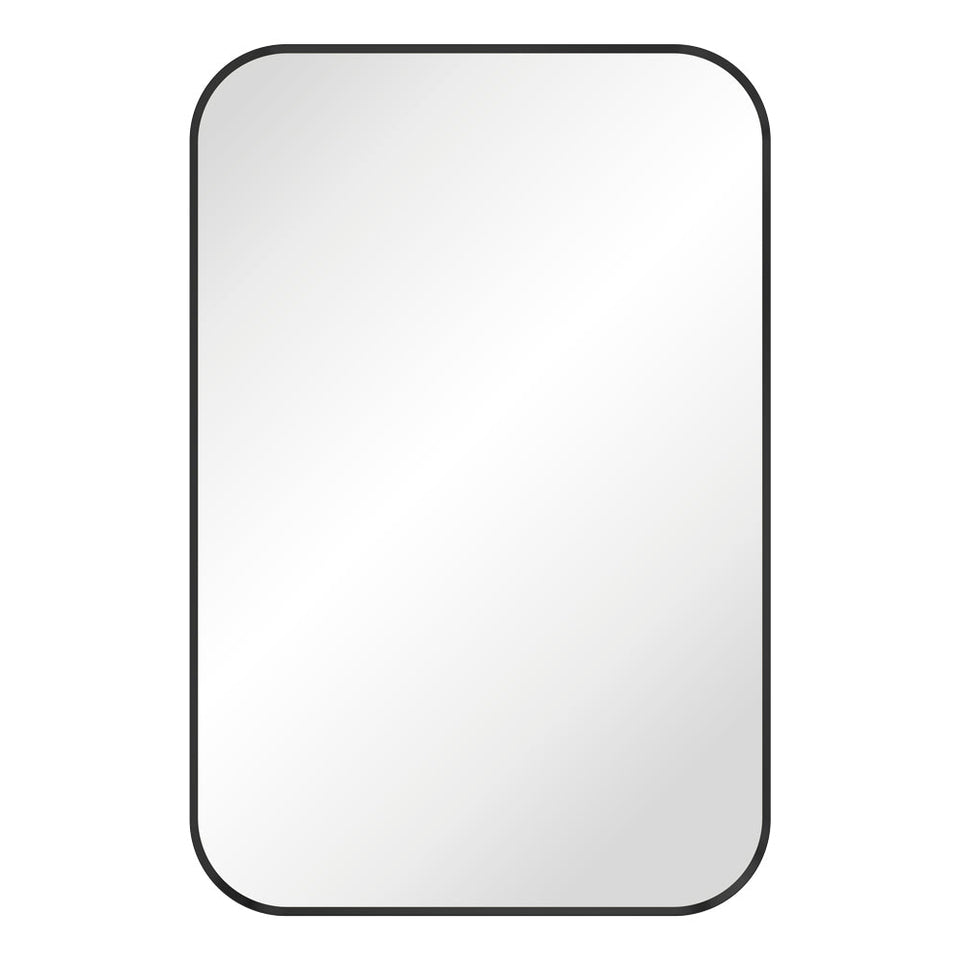 Tono Matte Black Soft Square Framed Mirror, 600 x 900mm