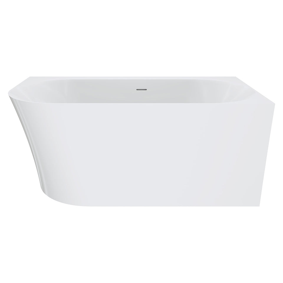 Fienza Chloe Left-Hand Acrylic Corner Bath with Overflow 1400mm Gloss White