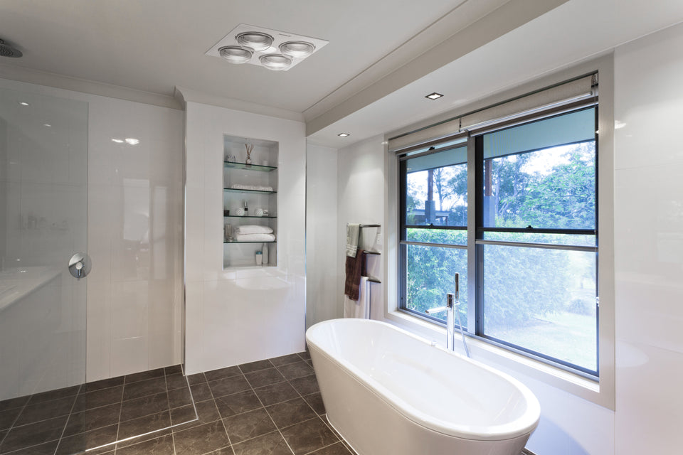 MBHF4LW | Forme 4 3-in-1 Bathroom Heater with 4 Heat Lamps, Exhaust Fan with Tricolour LED Light