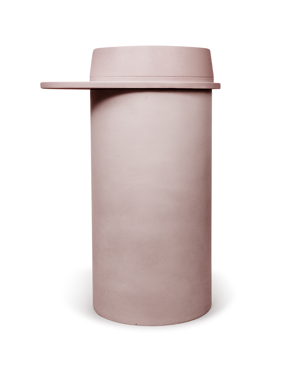 Nood Co Cylinder with Tray - Funl Basin - Sky Grey / Musk Tray (FL1-4-0-SK-TMU)