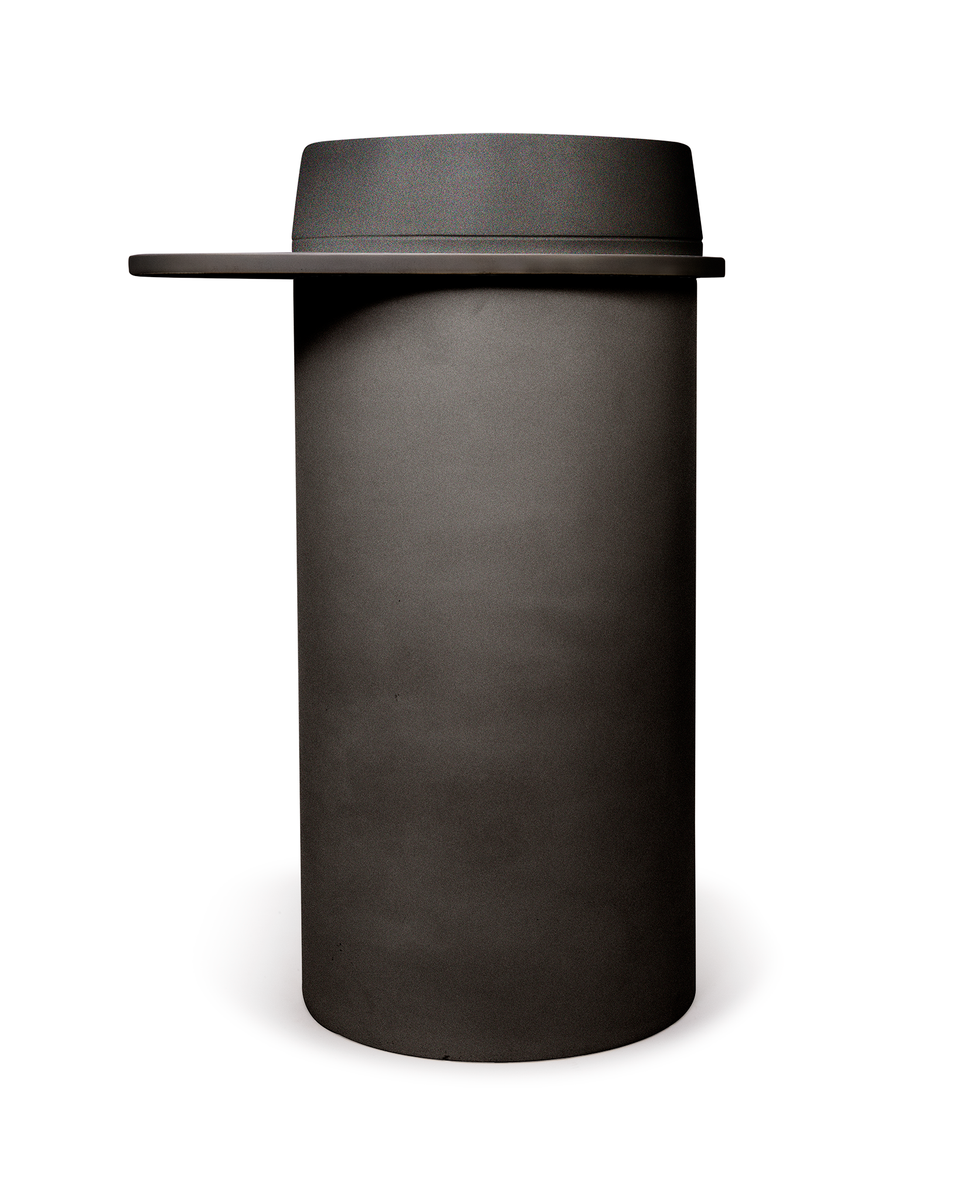 Nood Co Cylinder with Tray - Funl Basin - Charcoal / Custard Tray (FL1-4-0-CH-TCU)
