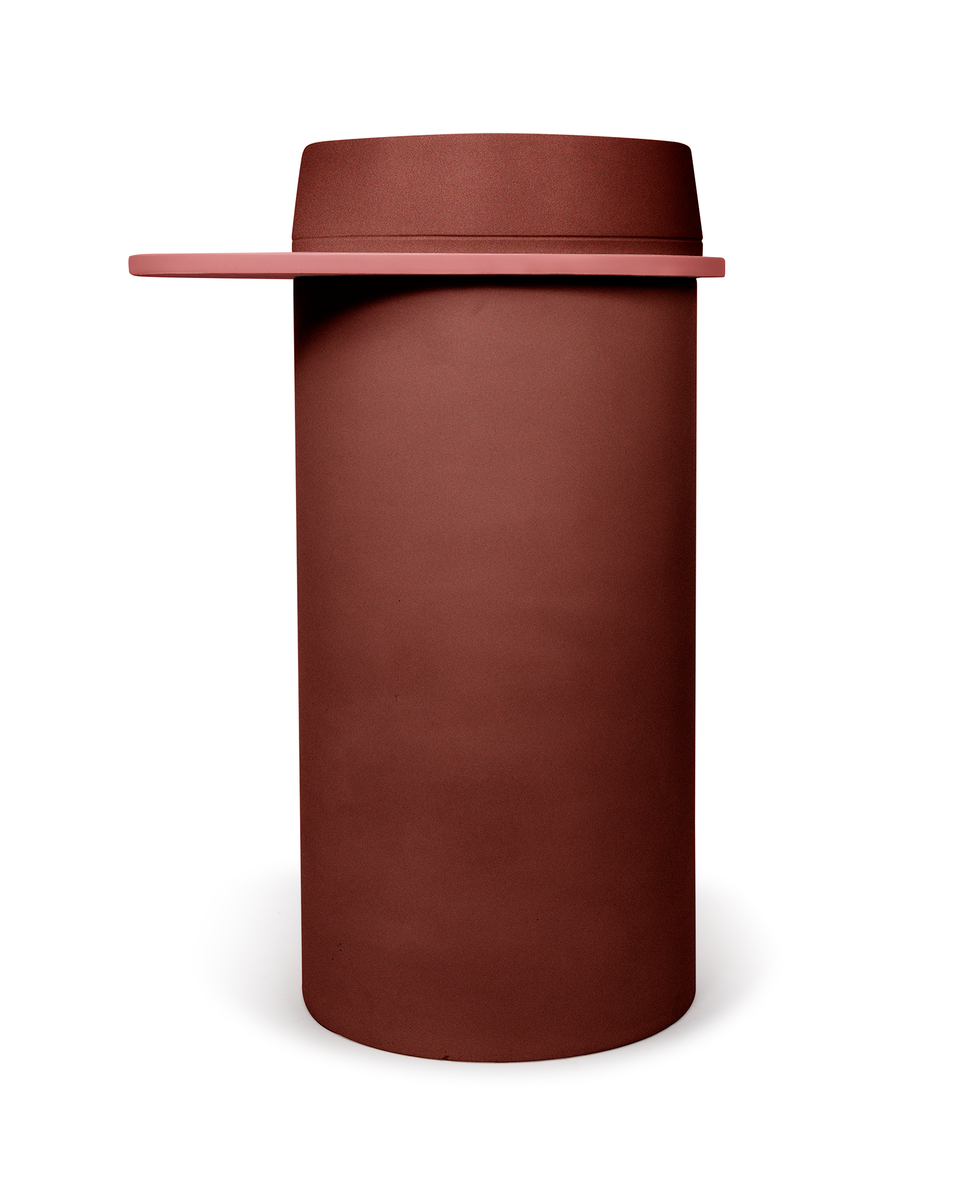 Nood Co Cylinder with Tray - Funl Basin - Clay / Musk Tray (FL1-4-0-CL-TMU)