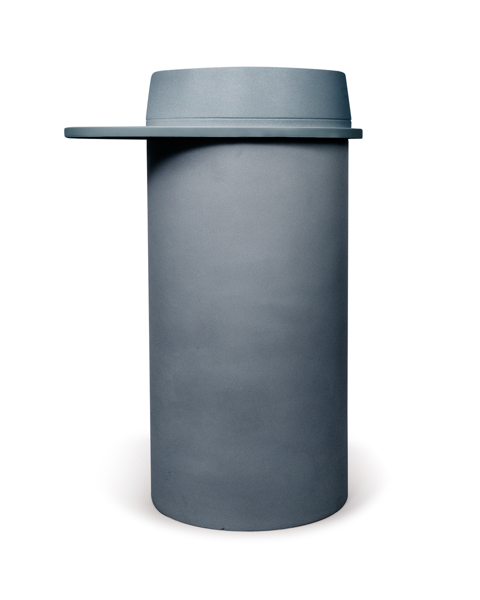Nood Co Cylinder with Tray - Funl Basin - Copan Blue / Custard Tray (FL1-4-0-CO-TCU)