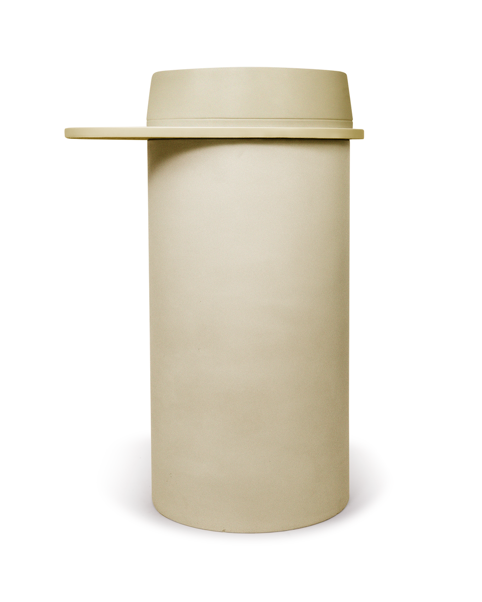 Nood Co Cylinder with Tray - Funl Basin - Custard / Copan Blue Tray (FL1-4-0-CU-TCO)