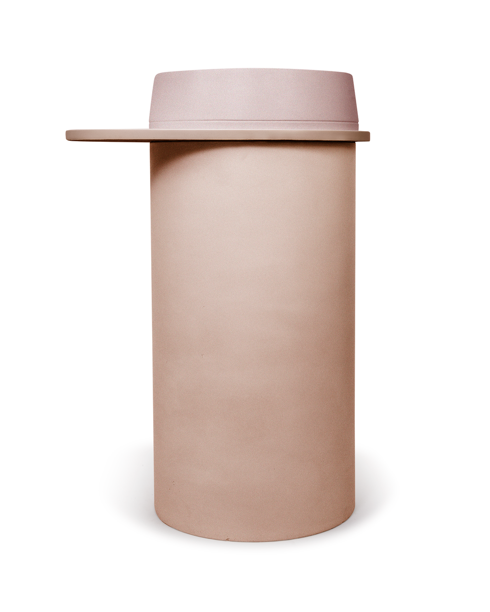 Nood Co Cylinder with Tray - Funl Basin  (Pastel Peach,Musk)