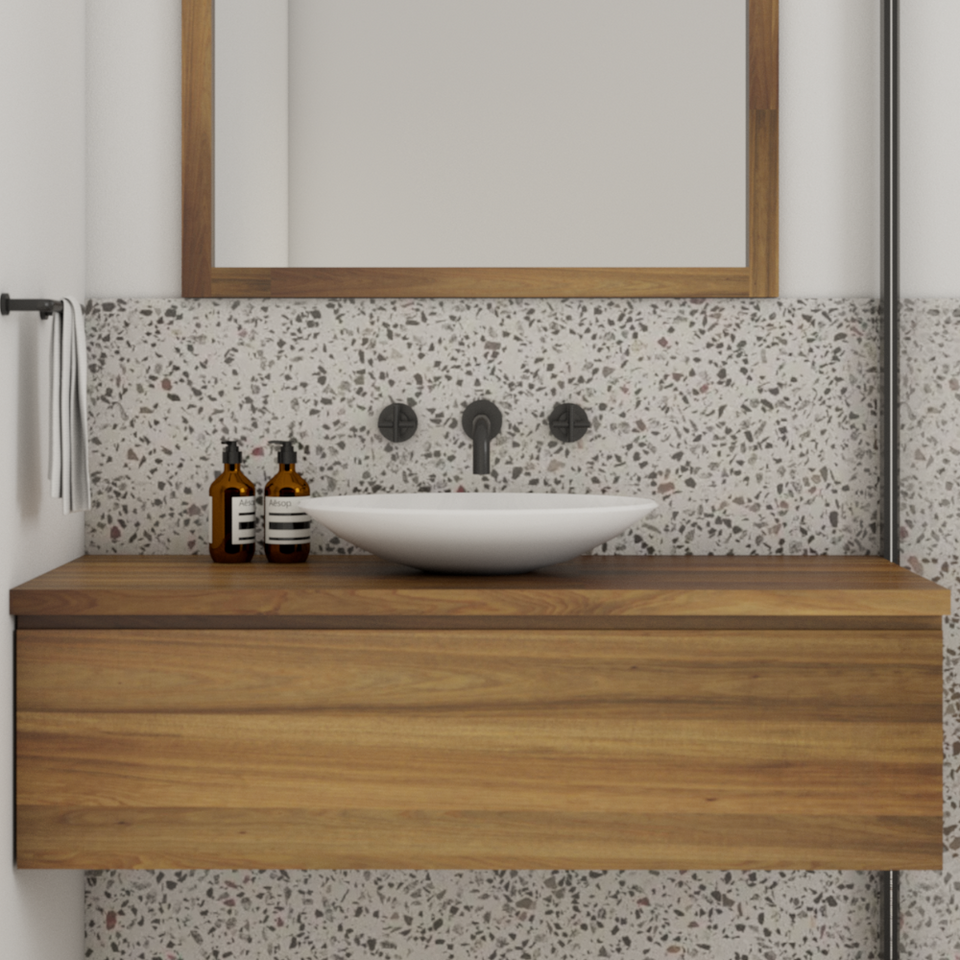 Rifco - Genesis Wall Hung Vanity Solid Timber with Acrylic Top