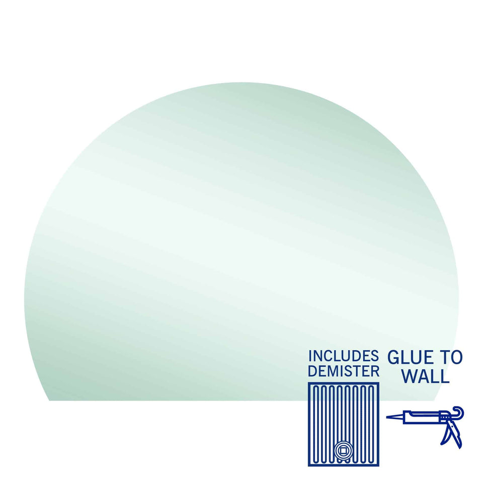 Ablaze HD1511GTD D-Shaped Polished Edge Mirror with Demister (HD1511GTD)