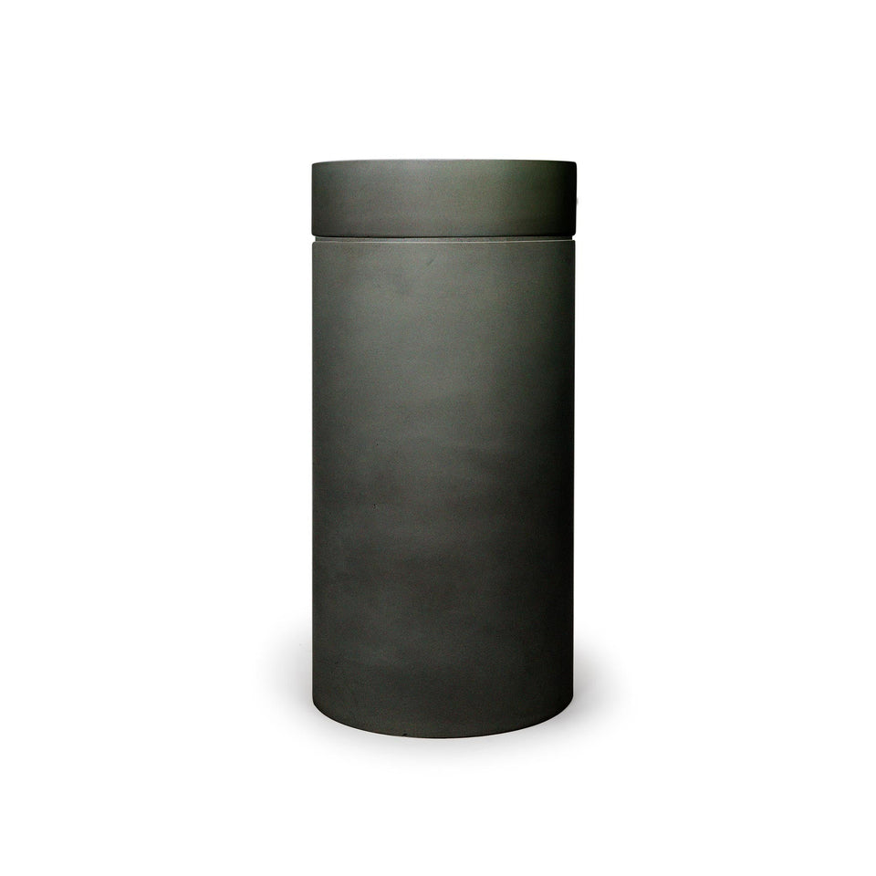 Nood Co Cylinder with Tray - Hoop Basin - Charcoal / Teal Tray (HP1-4-0-CH-TTE)