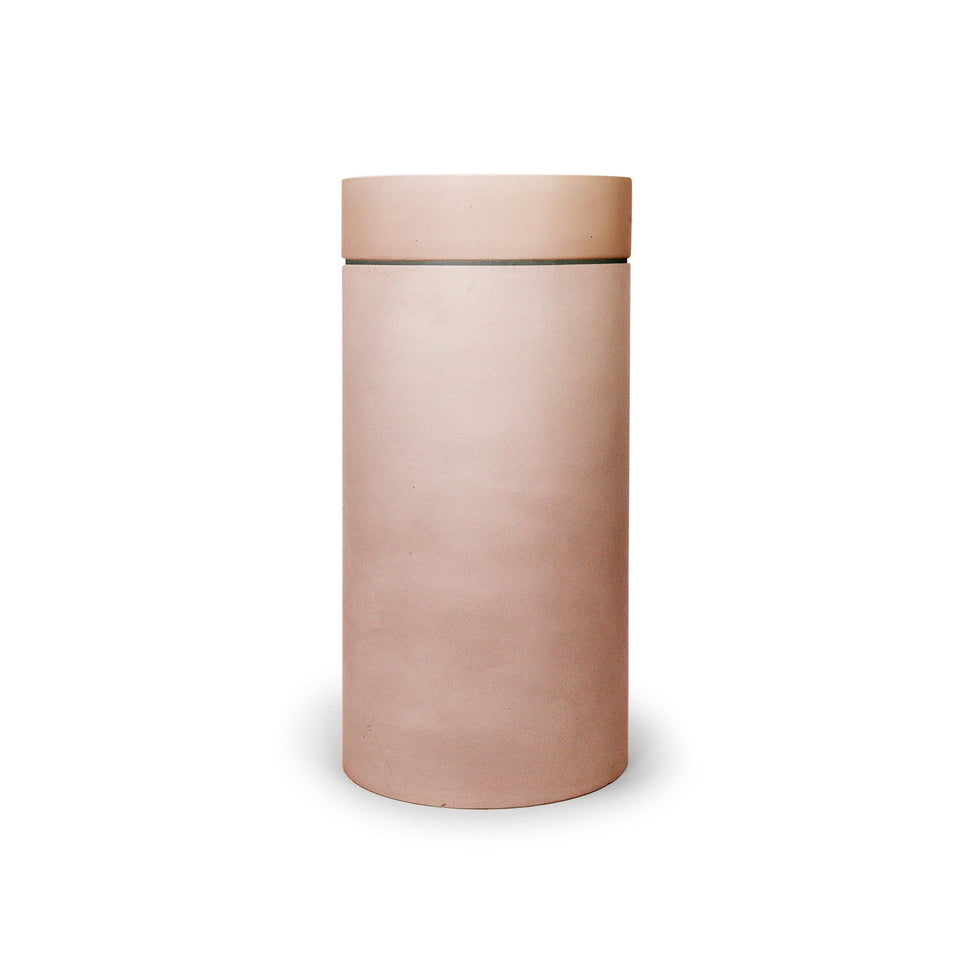 Nood Co Cylinder with Tray - Hoop Basin - Pastel Peach / Copan Blue Tray (HP1-4-0-PA-TCO)