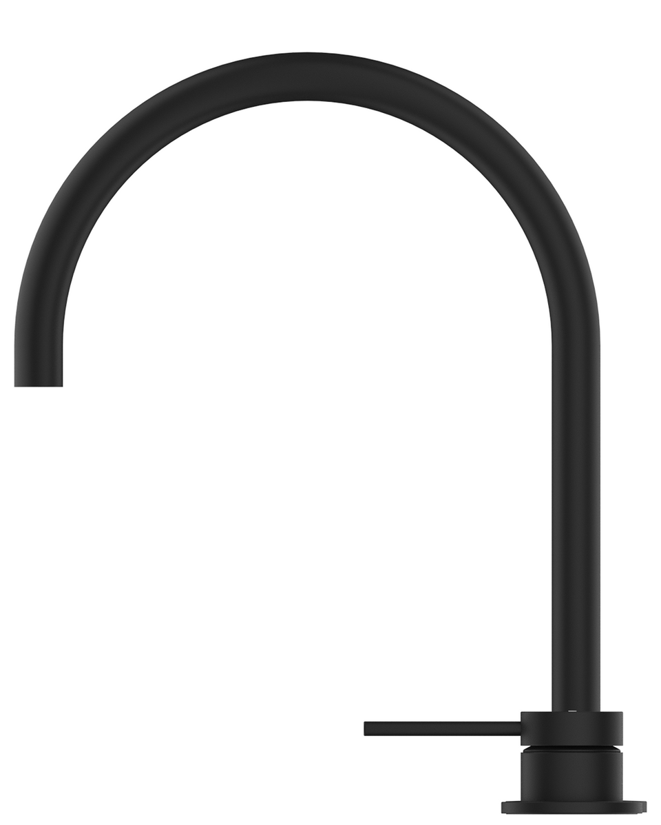 Bella Vista Mica Gooseneck Hob Sink/Basin Mixer Set (HSK-5-BLK) 2