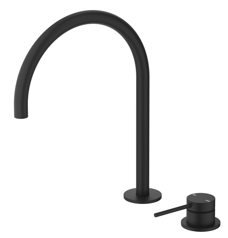 Bella Vista Mica Gooseneck Hob Sink/Basin Mixer Set (HSK-5-BLK)