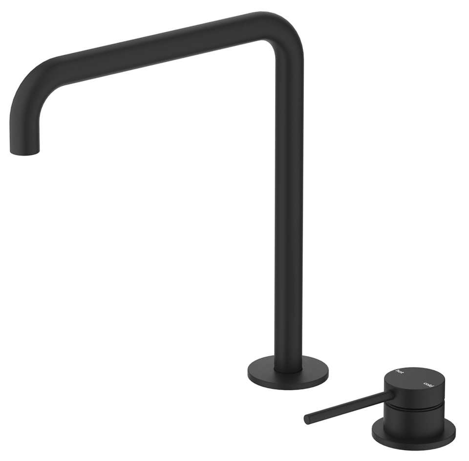 Bella Vista Mica Soft-Square Hob Sink/Basin Mixer Set (HSK-5-R90-BLK)