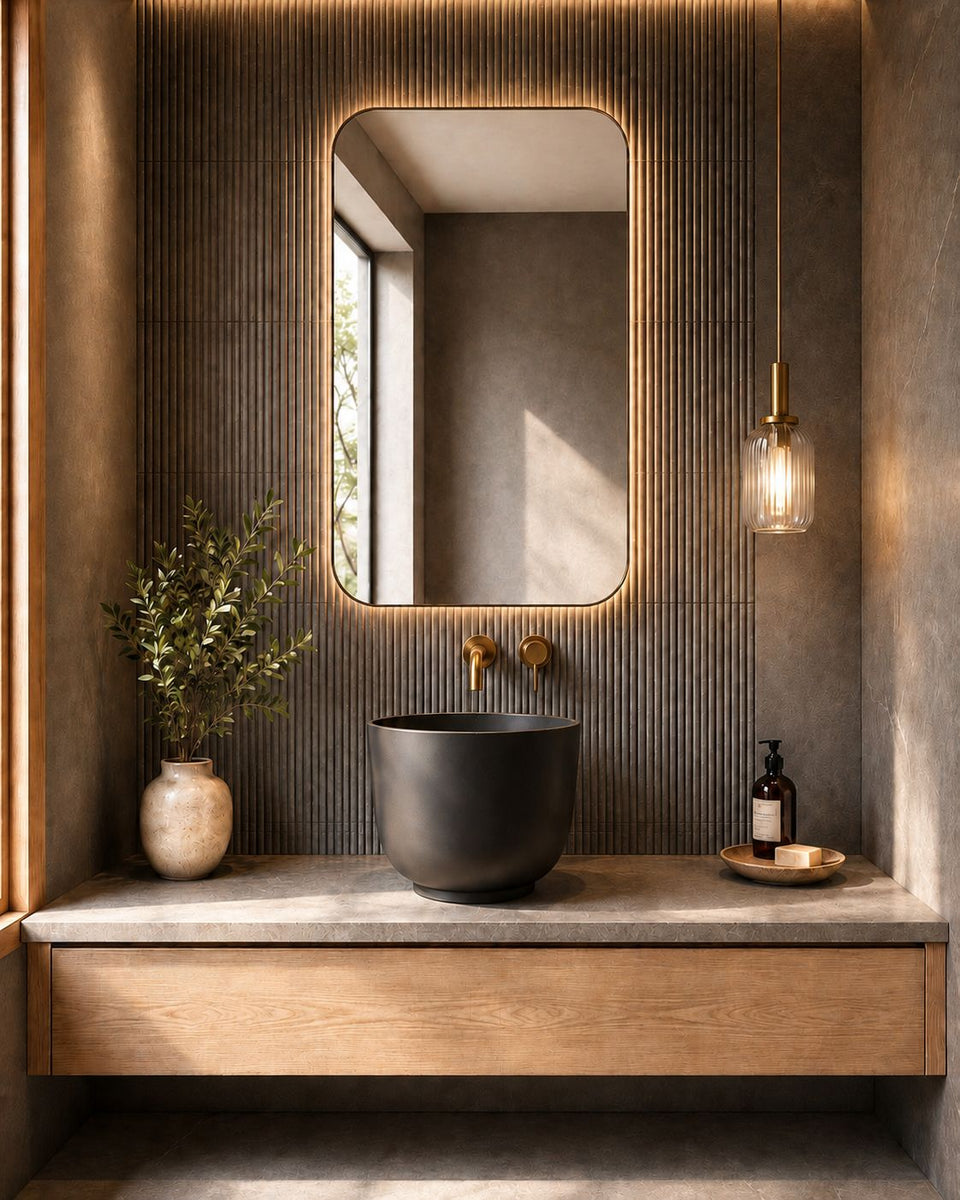 Pietra Bianca Halo Above Counter Basin