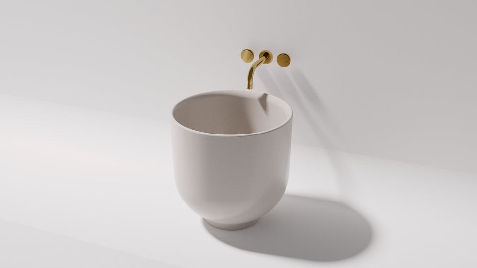 Pietra Bianca Halo Above Counter Basin