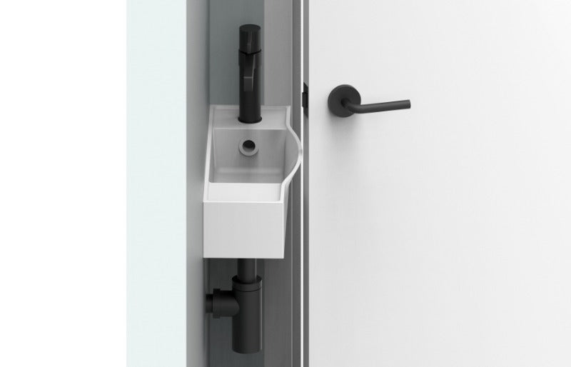ADP Halo Wall Basin 1 Tap Hole RH Matte White 450x160x100mm