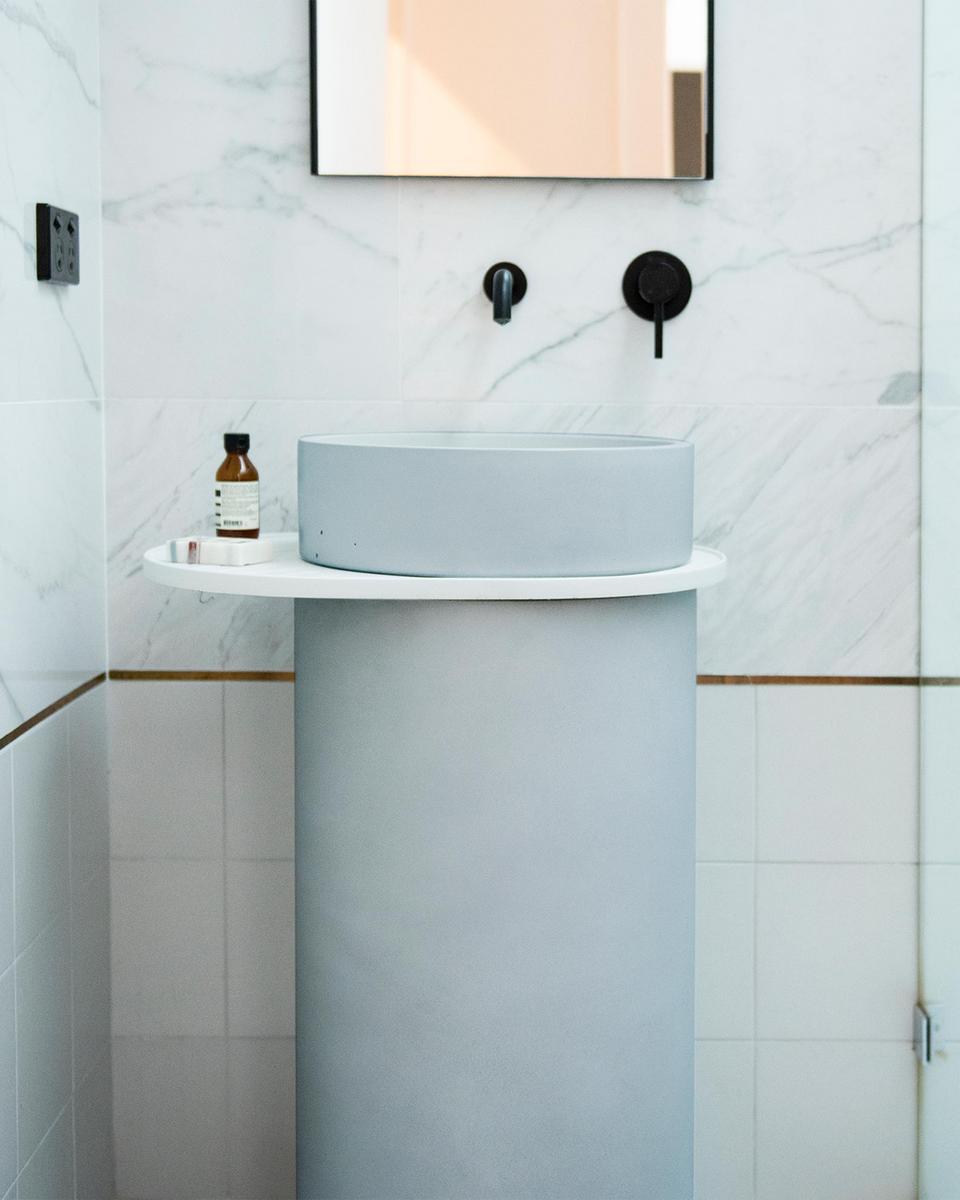 Nood Co Cylinder with Tray - Hoop Basin - Powder Blue / No Tray (HP1-4-0-PO)