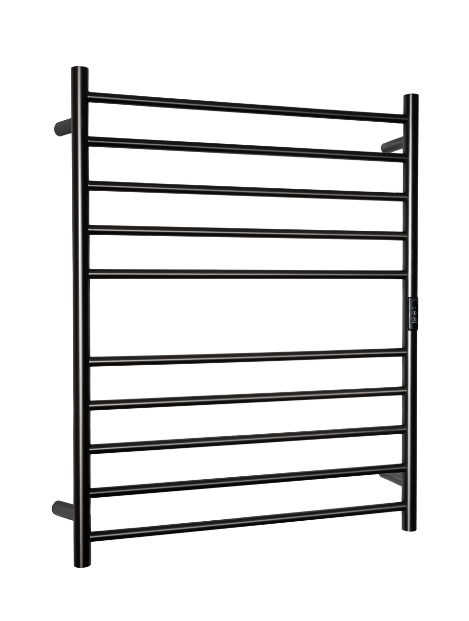 Hotwire Flat Round Heated Towel Rail 10 Bars Gun Metal 900hx700w Inc Timer