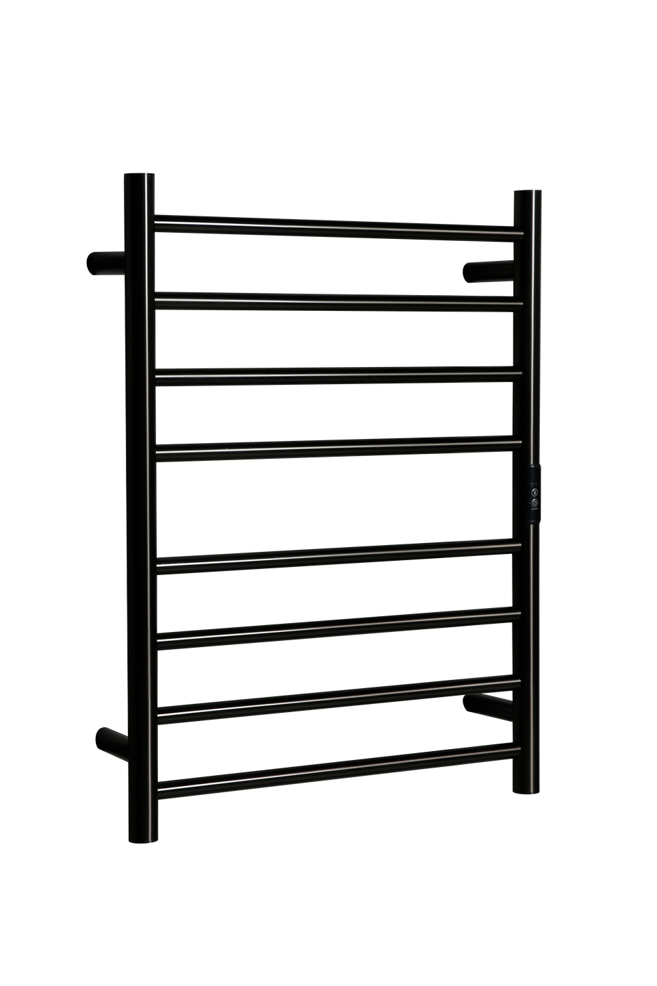 Hotwire Flat Round Heated Towel Rail 8 Bars Gun Metal 700hx530w Inc Timer