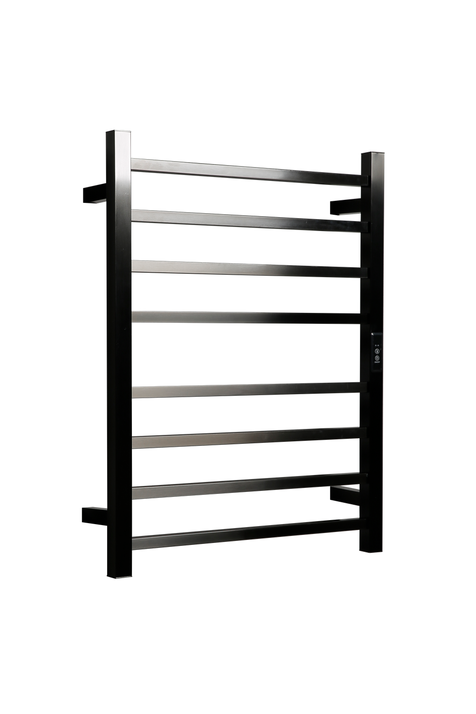Hotwire Flat Square Heated Towel Rail 8 Bars Gun Metal 700hx530w Inc Timer
