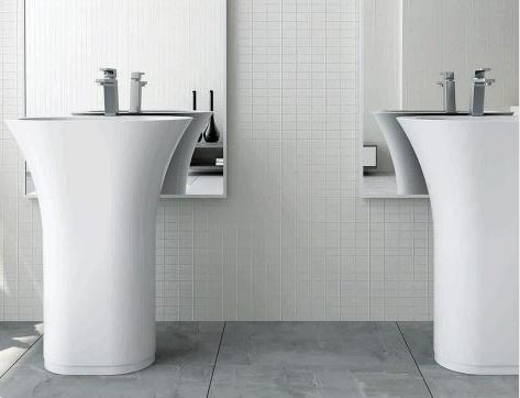 Pietra Bianca Iceland Freestanding Pedestal Basin