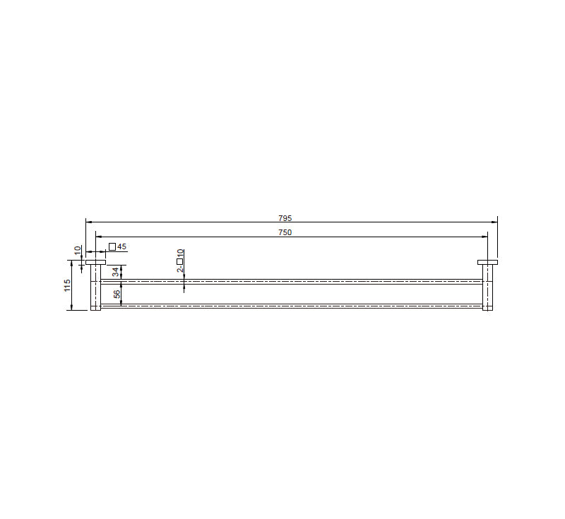 Modern National Luxe Double Towel Rail