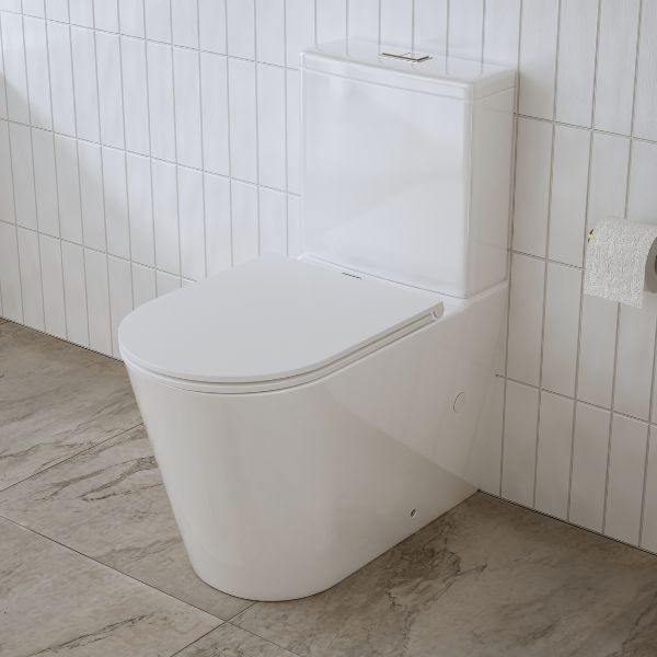Indigo Cali II Raised Height Universal Rimless Toilet Suite