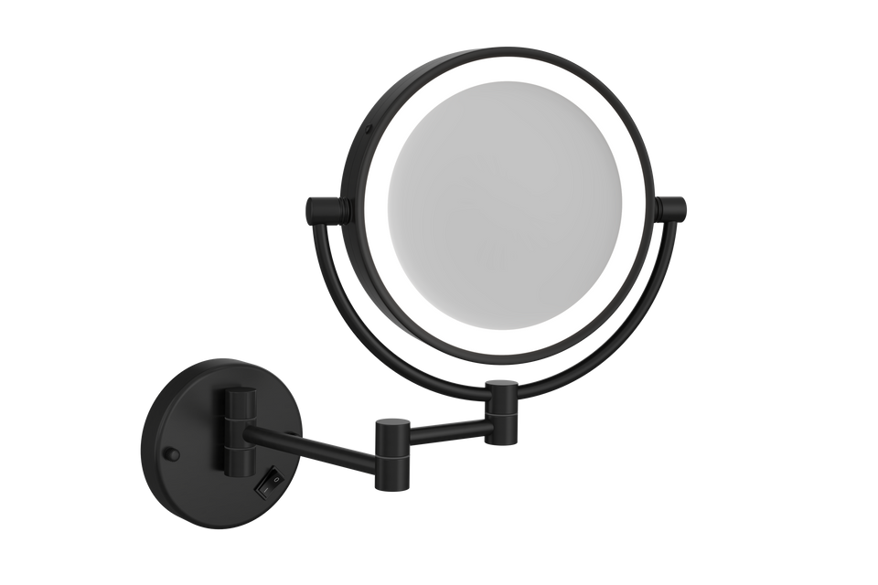 Ablaze L155CSMCB 1&5x Magnification Matt Black Mirror with Light (L155CSMCB)