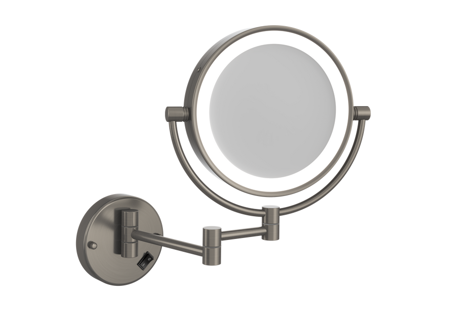 Ablaze L155CSMCBN 1&5x Magnification Brushed Nickel Mirror with Light (L155CSMCBN)