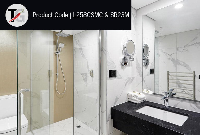 Thermogroup SR23M Straight Round Polished Ladder Heated Towel Rail (SR23M) 2