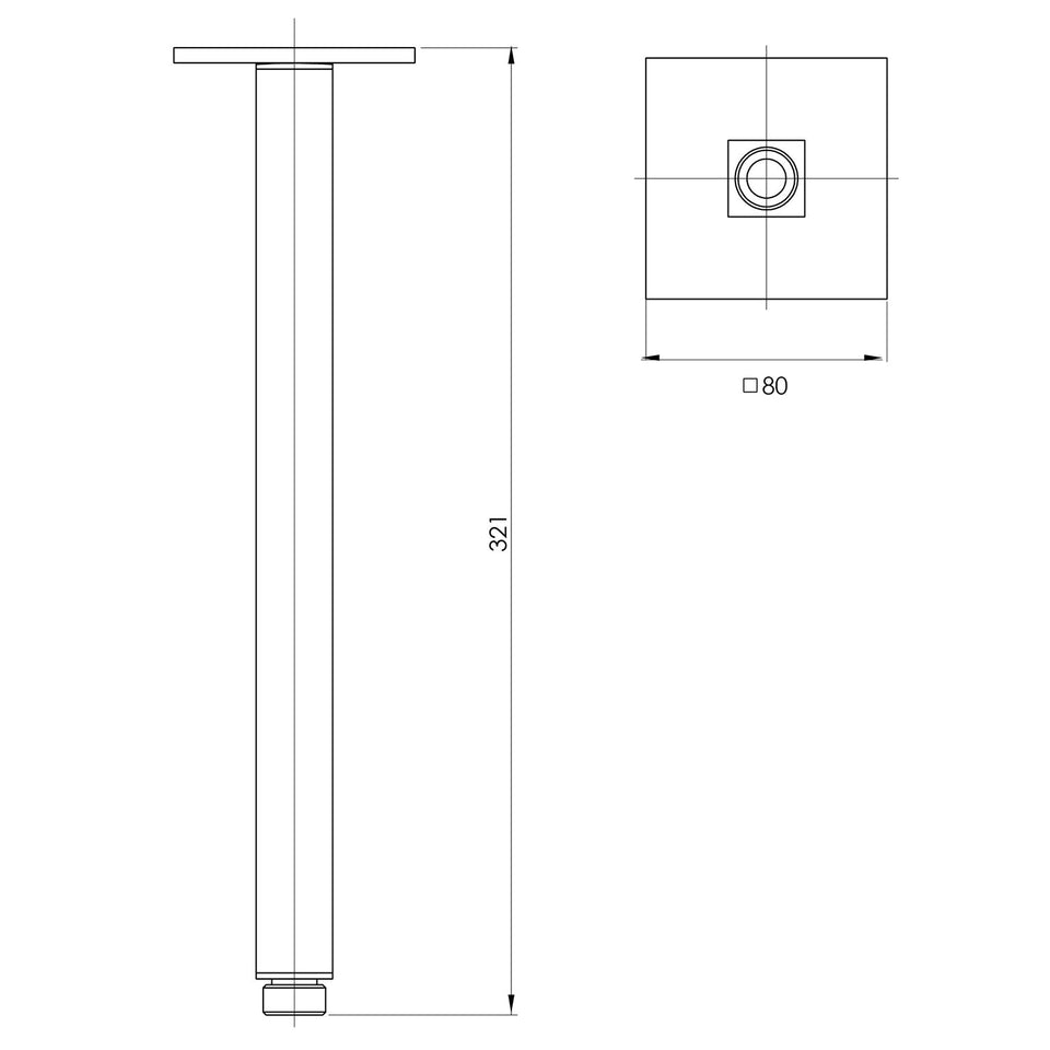 Phoenix Lexi Ceiling Arm Only Square