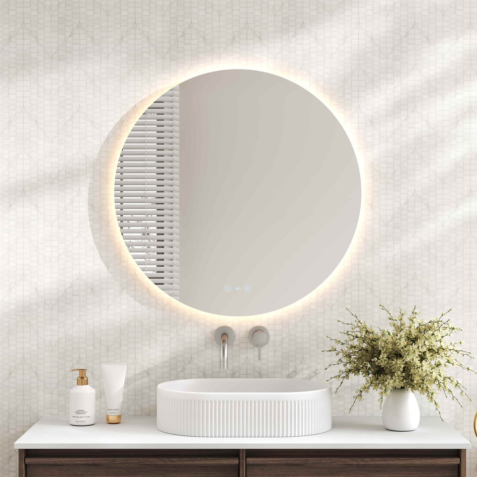 Luna LED Round Mirror 900mm - with Adjustable LED Lighting - LED-75-RD_1