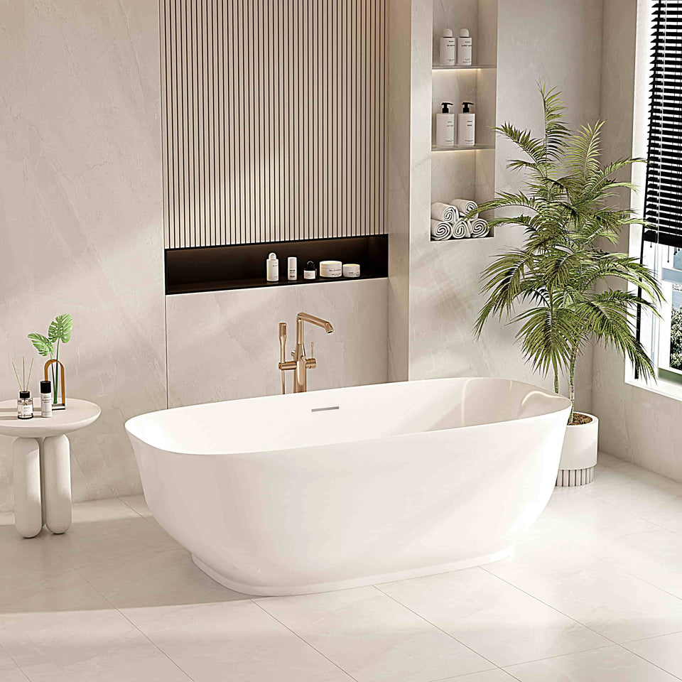 1700mm Libra Freestanding Bathtub - Gloss White - LI_2