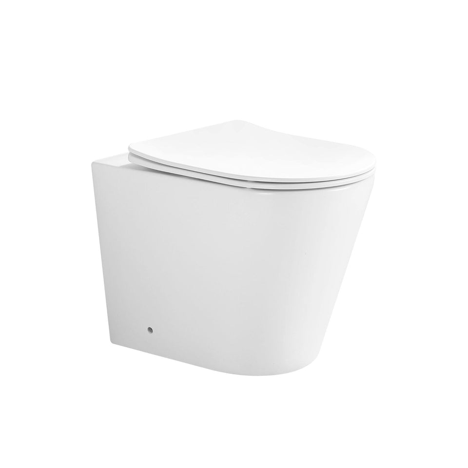 LUKKA ACADIA TORNADO RIMLESS WALL FACED FLOOR PAN MATTE WHITE