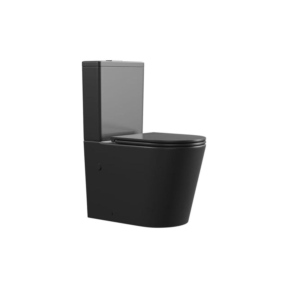 LUKKA ACADIA RIMLESS BACK TO WALL TOILET SUITE MATTE BLACK